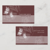 Carte De Visite Papillon sur simple moderne élégant brun chocolat (Devant / Derrière)