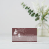 Carte De Visite Papillon sur simple moderne élégant brun chocolat (Debout devant)