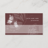 Carte De Visite Papillon sur simple moderne élégant brun chocolat (Dos)