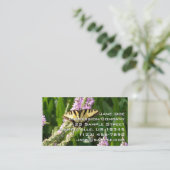 Carte De Visite Papillon Swallowtail sur Fleurs sauvages pourpres (Debout devant)