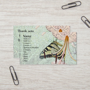 Carte De Visite Papillon Tiger Swallowtail sur le Casquette de Tur