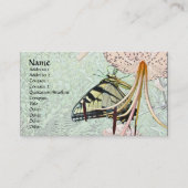 Carte De Visite Papillon Tiger Swallowtail sur le Casquette de Tur (Devant)