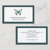 Carte De Visite Papillon Turquoise élégant moderne (Devant / Derrière)