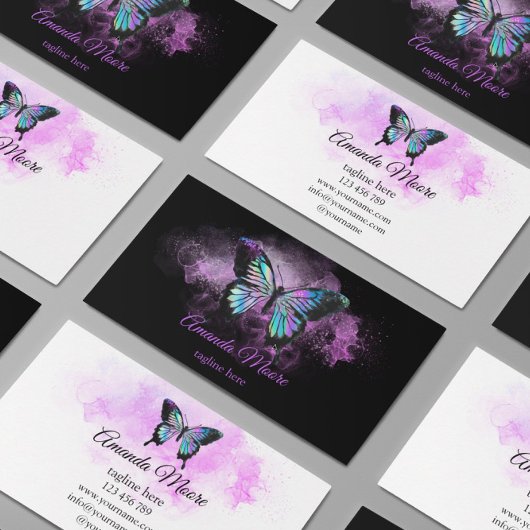 Carte De Visite papillon vie coach thérapeute holographe beauté
