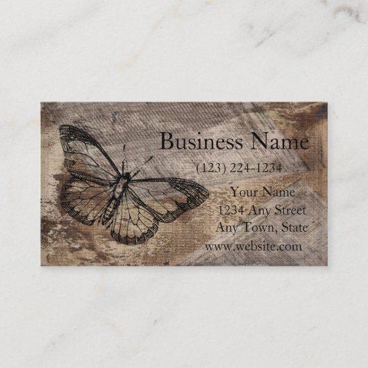 Carte De Visite Papillon Vintage (Devant)