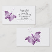 Carte De Visite Papillon Violet (Devant / Derrière)