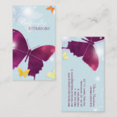 Carte De Visite Papillon violet bleu clair (Devant / Derrière)