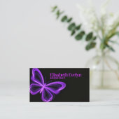 Carte De Visite Papillon Violet dans les Ténèbres (Debout devant)