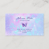 Carte De Visite papillon violet gemmes faux pastel parties scintil (Dos)