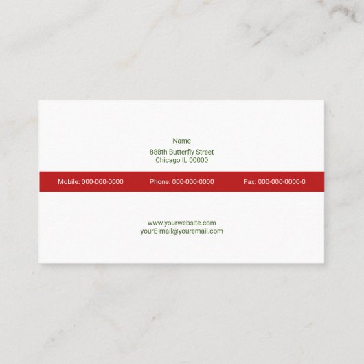 Carte De Visite Papillons (Dos)