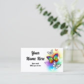 Carte De Visite Papillons arc-en-ciel Morpho et monarques (Debout devant)