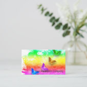 Carte De Visite Papillons arc-en-ciel peints (Debout devant)