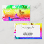 Carte De Visite Papillons arc-en-ciel peints (Devant / Derrière)