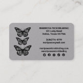 Carte De Visite Papillons Beauté Esthétique Salon Noir Blanc (Dos)