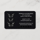 Carte De Visite Papillons Beauté Esthétique Salon Noir Blanc (Dos)