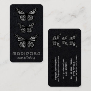 Carte De Visite Papillons Beauté Esthétique Salon Noir Blanc