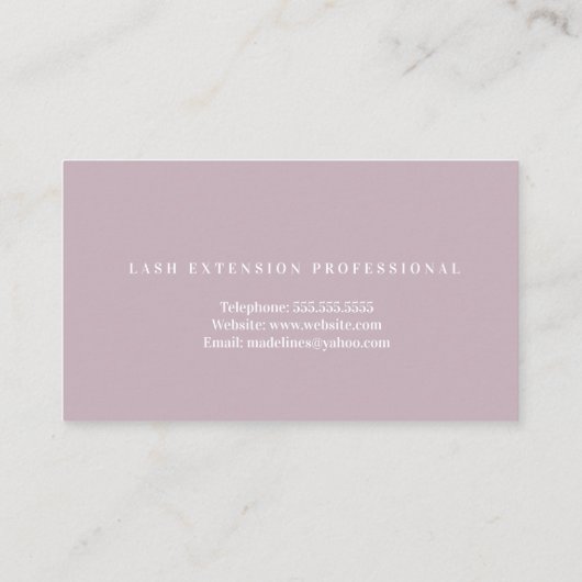 Carte De Visite Papillons Beauté Eyelashes Salon (Dos)