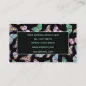 Carte De Visite Papillons d'aquarelle couleur noire (Dos)