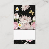 Carte De Visite Papillons de fleurs et de paillettes | Taches doré (Dos)
