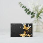 Carte De Visite Papillons d'or et de blanc (Debout devant)