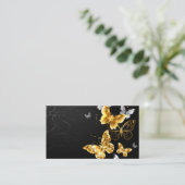 Carte De Visite Papillons d'or et de blanc (Debout devant)
