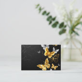 Carte De Visite Papillons d'or et de blanc (Debout devant)