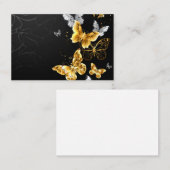 Carte De Visite Papillons d'or et de blanc (Devant / Derrière)