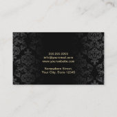 Carte De Visite Papillons d'or moderne Damask Maquillage Artiste (Dos)