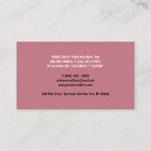 Carte De Visite Papillons éléphants rose (Dos)