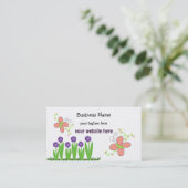 Carte De Visite Papillons et Fleurs (Debout devant)