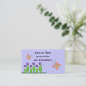 Carte De Visite Papillons et Fleurs (Debout devant)