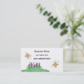 Carte De Visite Papillons et Fleurs (Debout devant)