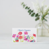 Carte De Visite Papillons Fleur sauvage Red Poppy (Debout devant)