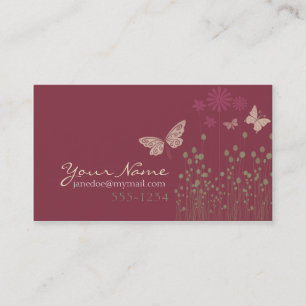 Carte De Visite Papillons & Fleurs