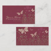 Carte De Visite Papillons & Fleurs (Devant / Derrière)