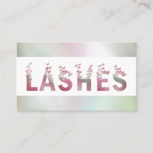 Carte De Visite Papillons holographiques de luxe lashes typographi