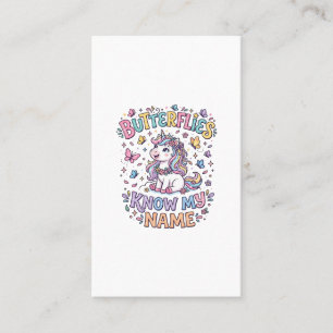 Carte De Visite Papillons Licorne Connaissent Mon Nom Charmant Art