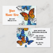 Carte De Visite Papillons Morpho et Monarques (Devant / Derrière)