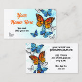 Carte De Visite Papillons Morpho et Monarques (Devant / Derrière)