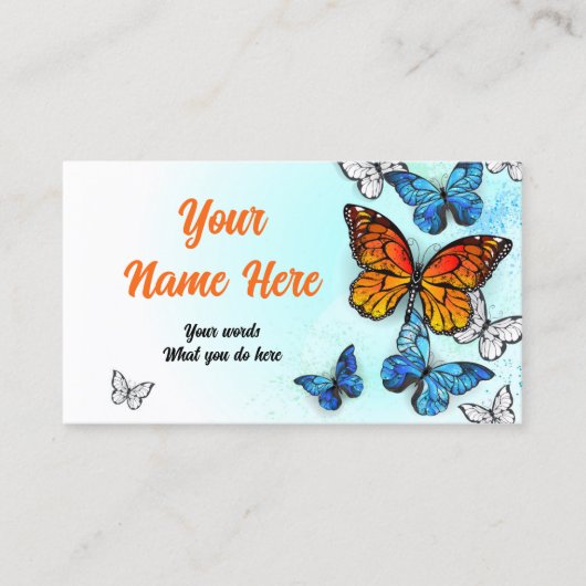 Carte De Visite Papillons Morpho et Monarques (Devant)