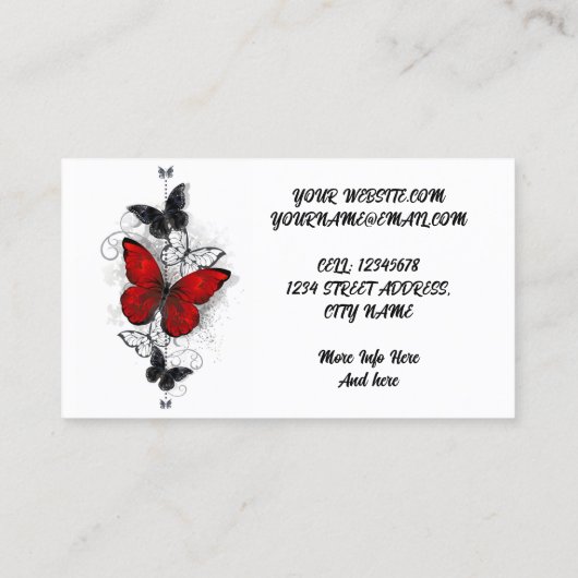 Carte De Visite Papillons Morpho et Monarques (Dos)