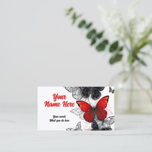 Carte De Visite Papillons Morpho et Monarques (Debout devant)