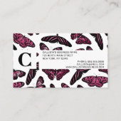 Carte De Visite Papillons noir rose Fille Motif d'aquarelle (Dos)