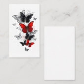 Carte De Visite Papillons noirs et rouges volants (Devant / Derrière)