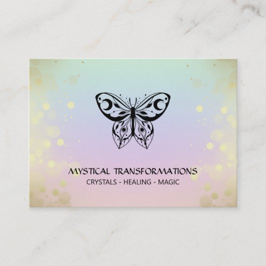 Carte De Visite *~* Papillons papillons Moth Magic Boho Rainbow Pa (Devant)