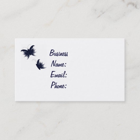 Carte De Visite papillons plumeux (Devant)
