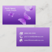 Carte De Visite Papillons pourpres (Devant / Derrière)