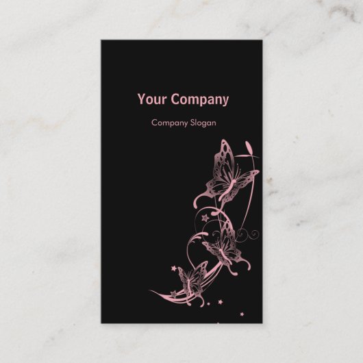 Carte De Visite Papillons rose clair (Devant)