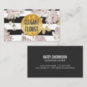 Carte De Visite Papillons scintillants à motifs floraux (Devant / Derrière)