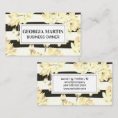 Carte De Visite Papillons scintillants à motifs floraux | Rayures (Devant / Derrière)